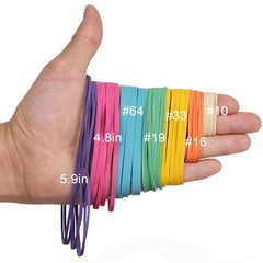 Foshine Rubber Bands Assorted Size Multicolor 0.5lb Elastic