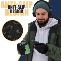 Pixel Panda Winter Gloves for Men Large, A Upgrade【warm+water-resistant】black