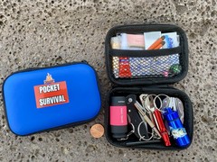 Emergency Survival/Firestarter/Fishing Kit Knife First Aid Repair Flashlight