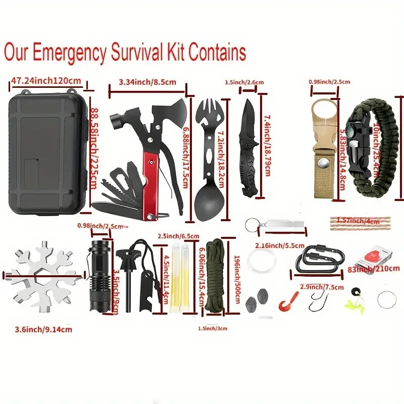 Survival Outdoor Emergency Gear Survival Kit Camping Hiking Kit MZ