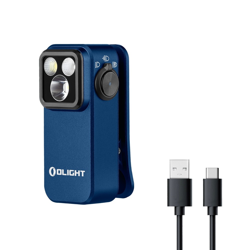 Olight Oclip Pro 500 Lumen USB-C Rechargeable Clip-On Flashlight (Midnight Blue)