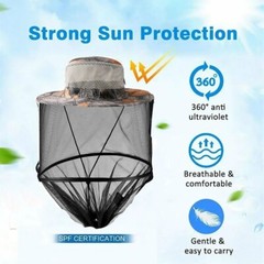 Anti-Mosquito Bug Bee Insect Head Net Hat Men Cap Sun Protection Fishing Hiking