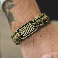 Hero Company Camo Paracord Bracelet Tactical Survival Bracelet USA Helps Flag