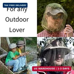 Premium Mesh Mosquito Head Net Outdoor Pack of 4 Face Neck Fly Netting Hood US