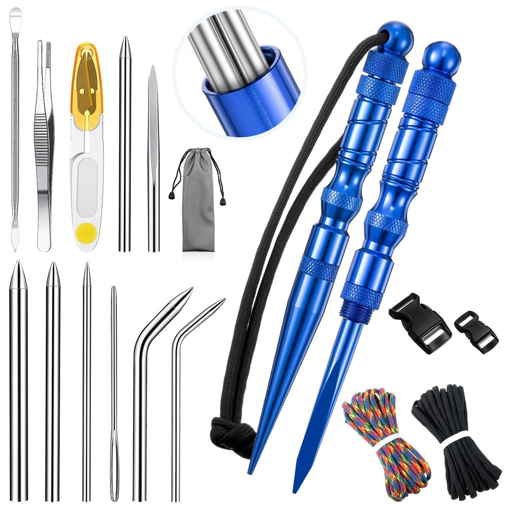 Shimeyao 12 Pcs 2025 Update Paracord FID Knotter Tools Set Stainless Steel Ma…
