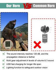 120dB Electronic Bear Horn with Lighting -USB Charging Electronic Air Horn- L…