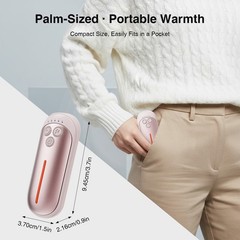 2PCS In/Outdoor Pocket Rechargeable Hand Warmers 5 Heating LED/SOS/Strobe Gift