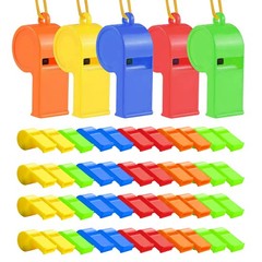 WSYUB 48Pcs Plastic 48pcs whistles, Red, Yellow, Green, Blue, Orange