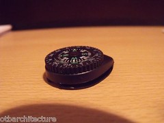 20mm Button Compass w/ Watch Band, Liquid Filled, Rotating Bezel, EDC, Grade B