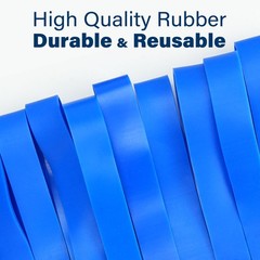 LotFancy Large Rubber Bands, 30Pcs Size #107 Big Wide Elastic Blue