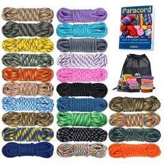 MONOBIN 24 Colors 10ft Paracord Rope with Instruction, Paracord 550 Combo kit…