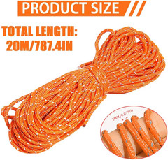 2Mm Reflective Dyneema Cord for Paracord, Tent,Tarp,Camping,Kite | 65Ft Orange T