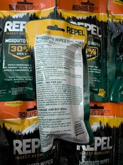 Lot of 6 Repel Insect Repellent Mosquito Wipes 30% DEET 20 Ct 5×7″ Wipes