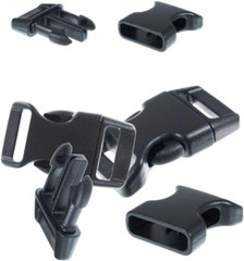 Black Plastic Side Release Buckles for Paracord Bracelets (5/8 Inch, 50 Pack)