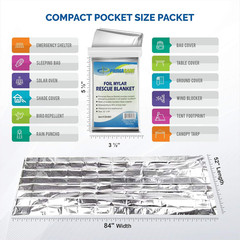 HB-10 Emergency Mylar Thermal Blankets – 10 Pack, 84″ X 52″, Silver – Reflective