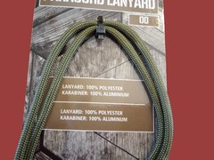 2.6m Paracord Neck Lanyard with Carabiner Quick Release Fastener Green / Black