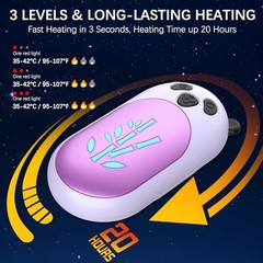 Hand Warmer Rechargeable, 6000mAh Portable Electric Handwarmers, Purple Panda