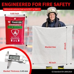 Protect Life Saving Fire Blanket (Pack of 1), 1)