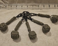 275 Paracord Dice Core Decorative Monkey’s Fist 4-1/2 Inches Long, Key Fob/Chain