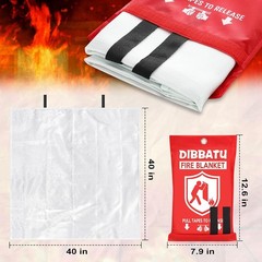 40″x40″ Fire Blanket for Home Kitchen Car BBQ, Emergency Fiberglass
