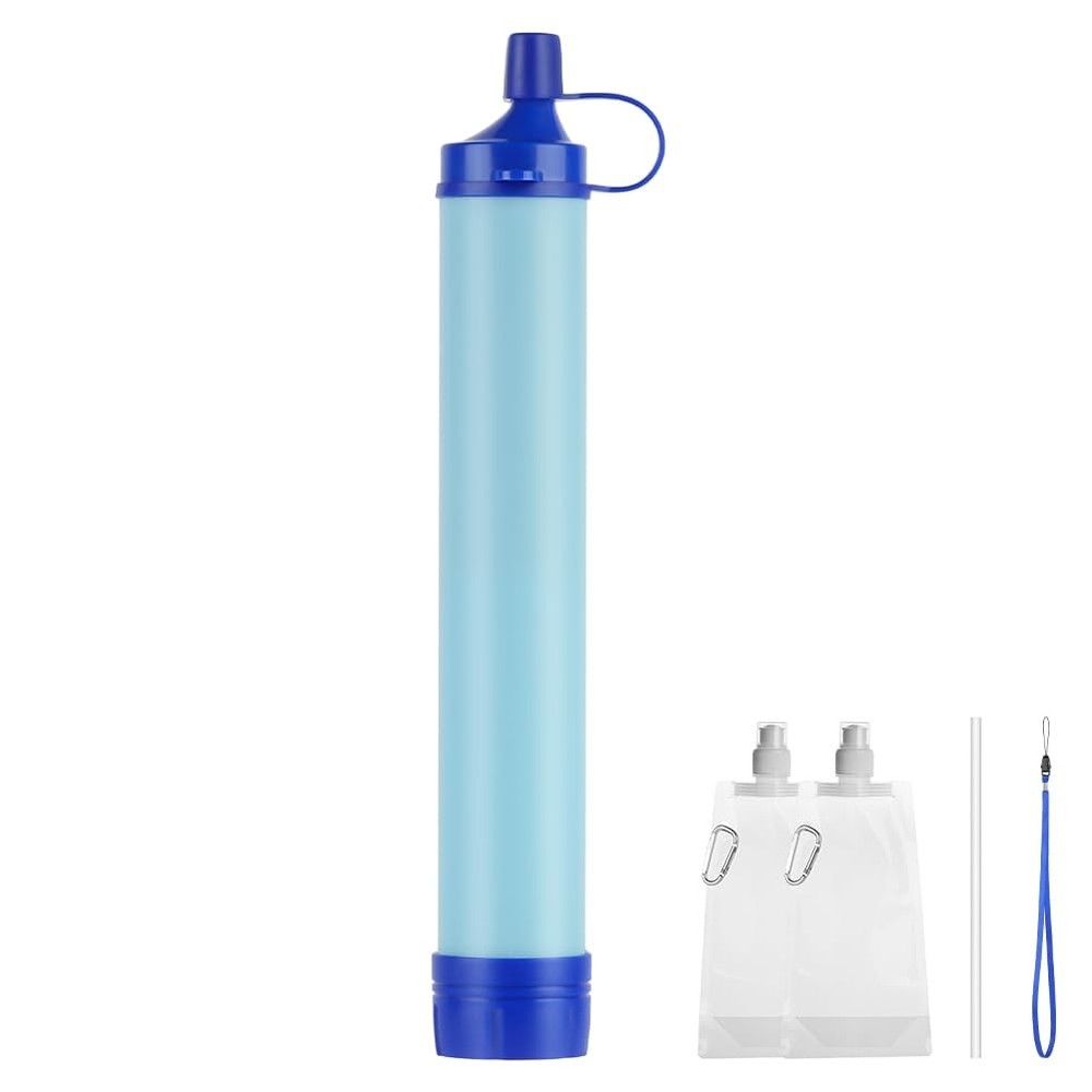 Personal Water Filter Outdoor, Drinking Water Filter with Water Bag and Carabin…