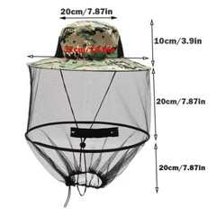2PC Anti-Mosquito Bug Bee Insect Head Net Hat Cap Sun Protect for Fishing Camp L