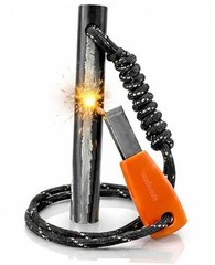 Ferro Rod Fire Starter Survival Kit, Flint and Steel Striker, 4 x 3/8 in |