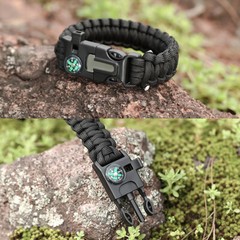 Outdoor Adjustable Paracord Survival Emergency Bracelet Camping Hiking Wristband