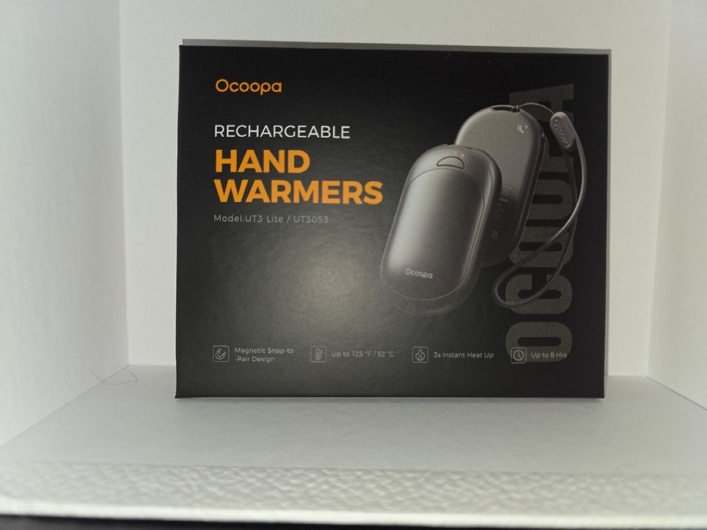 NIB Ocoopa UT3 Lite Black Rechargeable Hand Warmers – Dual-Sided USB Heater