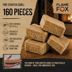 FlameFox Fire Starter Cubes pcs – Quick Natural Fire Starters for 160