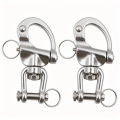 Pair of 2-3/4″ Jaw Swivel Snap Shackle 316 Stainless Steel Metal Clasps，Quick…