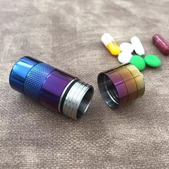 Titanium Portable Waterproof Storage Pill Case Box Capsule Seal Container Tank