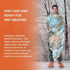 10 Pack Emergency Thermal Blanket Survival, Mylar Blankets for Outdoor, Space Bl