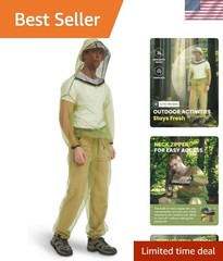 Mosquito Suits for Adult, Mesh Net Bug Hooded Jacket Pant, Outdoor Full Body …
