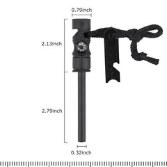 Fire Starter Flint Steel Striker Survival Kit Ferro Rod Camping Outdoor Tool US