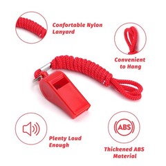 100Pcs Colorful Plastic Whistles with Lanyards Bulk, 120dB Loud Sports Whistl…
