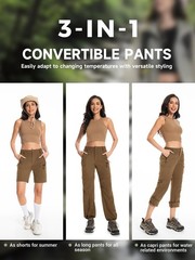 Wespornow Women’s-Hiking-Pants Small, Brown