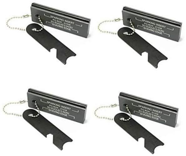 Magnesium Flint Fire Starter, 4 Pack | Survival Fire Blocks With Striker, For