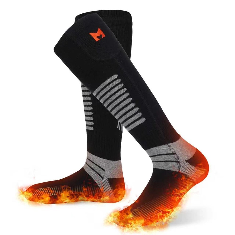 PEKWZIZ Heated Socks, 5V 6000mAh Rechargeable Socks for Men DeepBlack