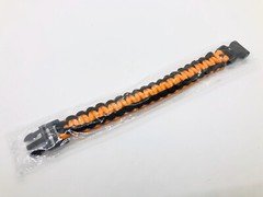 2-Pack Paracord Survival Bracelets Two-Tone Black/Orange s3