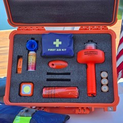 Complete Boating Safety SOS Kit – Visual, Audible, First Aid System – USCG Appro