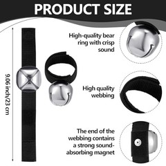 Gemscream 4 Sets Bear Bells with Whistle for Hiker, Loud Bear Bell with Silver
