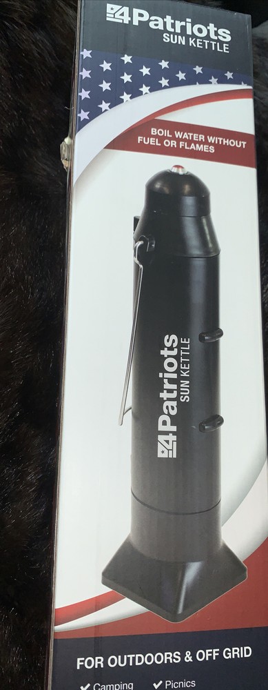 4 Patriots Sun Kettle Solar Water Heater Boil Water with Sun Power Camping NIB