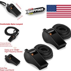 High Impact ABS Plastic Whistle with Lanyard Loud Sound for Coaches and Referees
