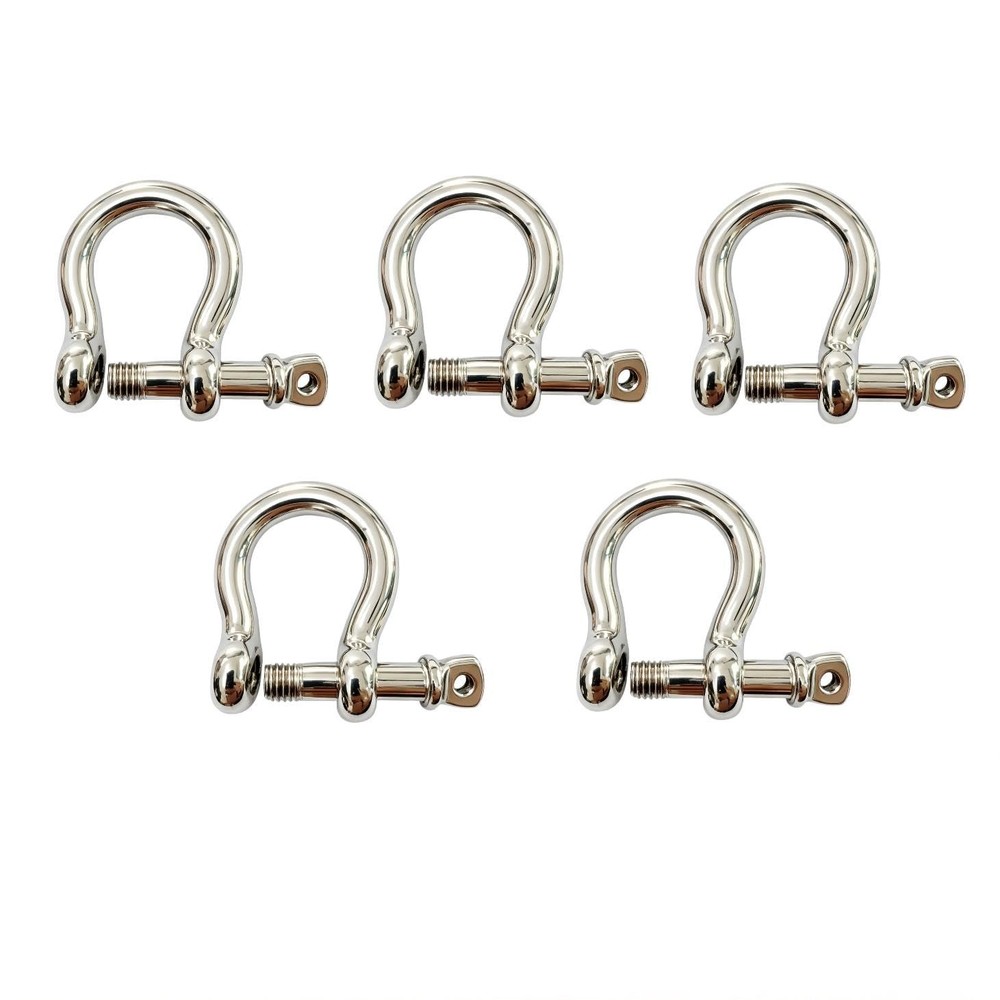316 Stainless Steel D Ring Bow Shackle 5/16″ 5 Pack