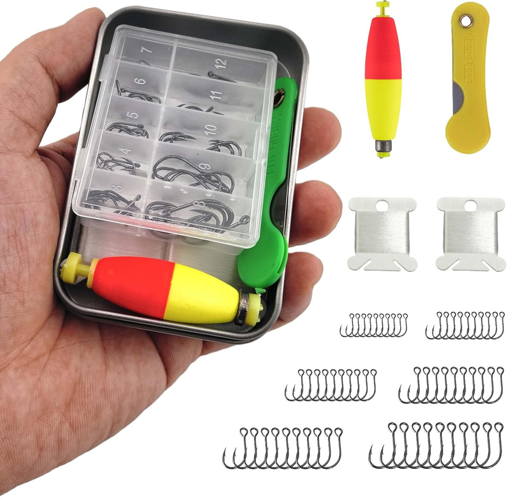 Mini Survival Fishing Kit–Compact Emergency Gear for Camping,Hiking,Bushcraft,Ba