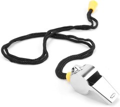 Whistle for Coaches, Metal Whistles for Adults with Lanyard, Loud Sport Whistle
