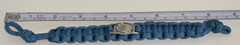 Handmade Blue Paracord Bracelet w/Silver Buckle – 8.5″ Long w/Loop Knot Closure