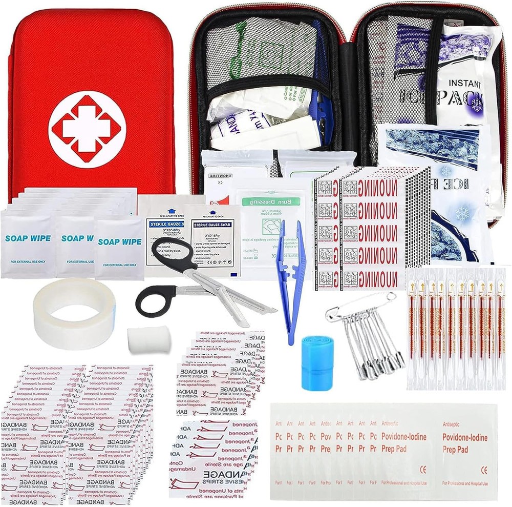First Aid Kit 277PCS Car Home Camping Essentials Red Emergency 275Pcs,
