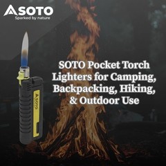 SOTO Pocket Torch Lighters for Camping – Extended Refillable Torch Lighter, Tele